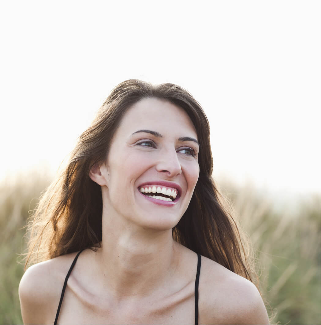 woman smiling field